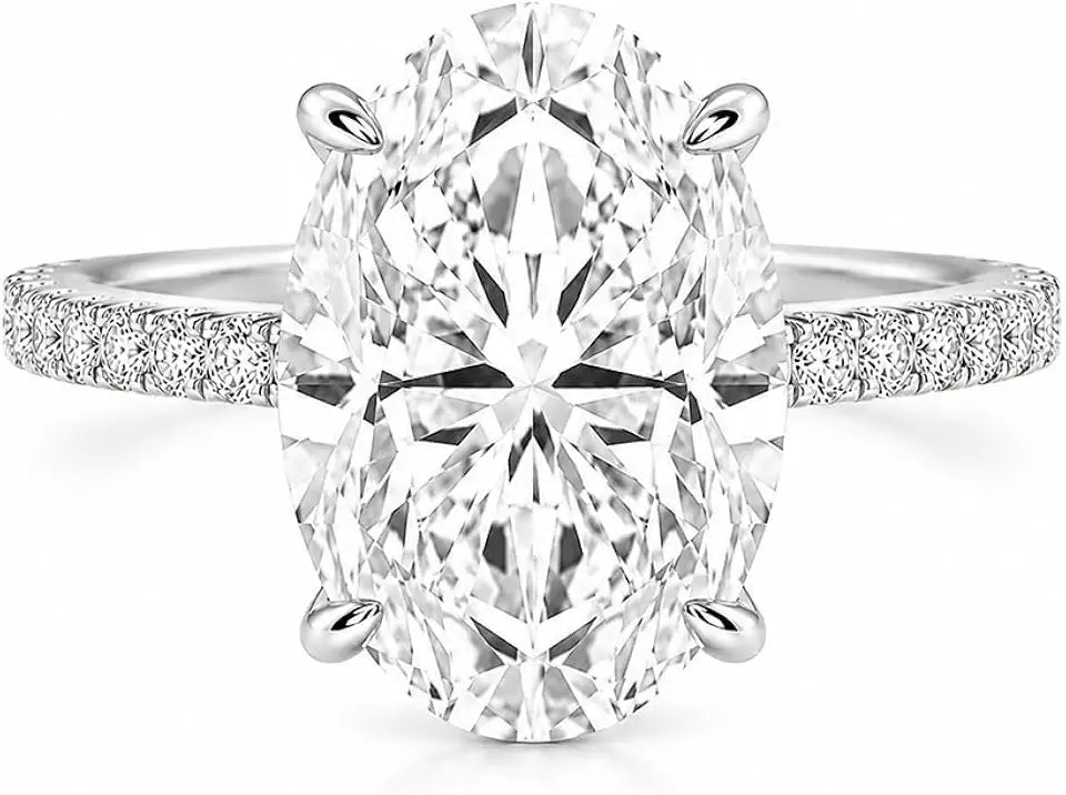 Oval Moissanite Engagement Ring