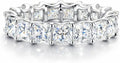 Sterling Silver Square Moissanite Wedding Band, 4mm