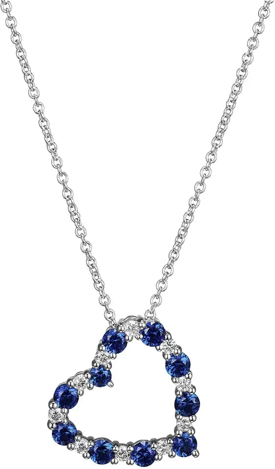 Sterling Silver Lab-Grown Diamond Heart Necklace