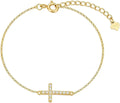 Sterling Silver Cross Bracelet, 8.5 Inches