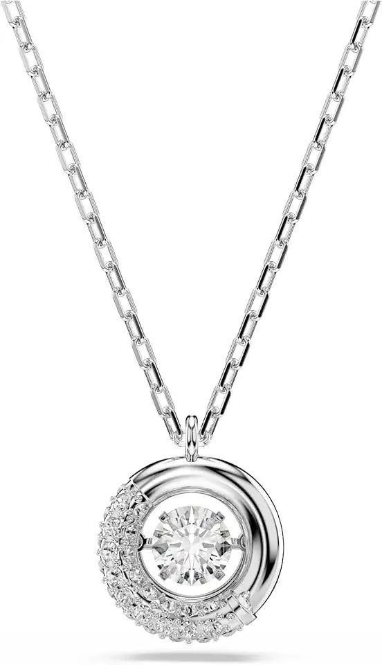 Rhodium-Plated Round Pendant