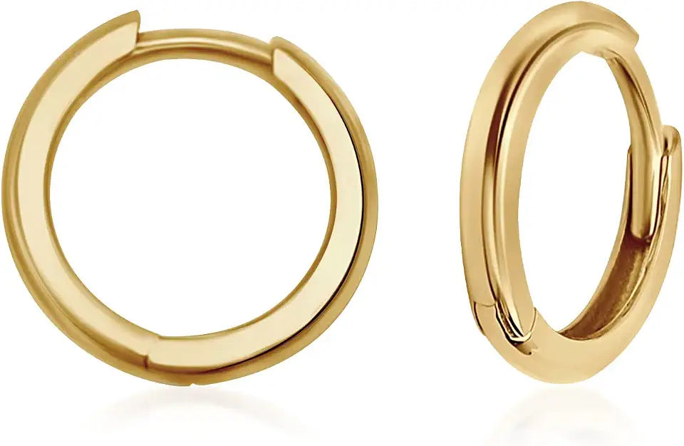 Gold-Tone Hoop Huggie Earrings, 5mm