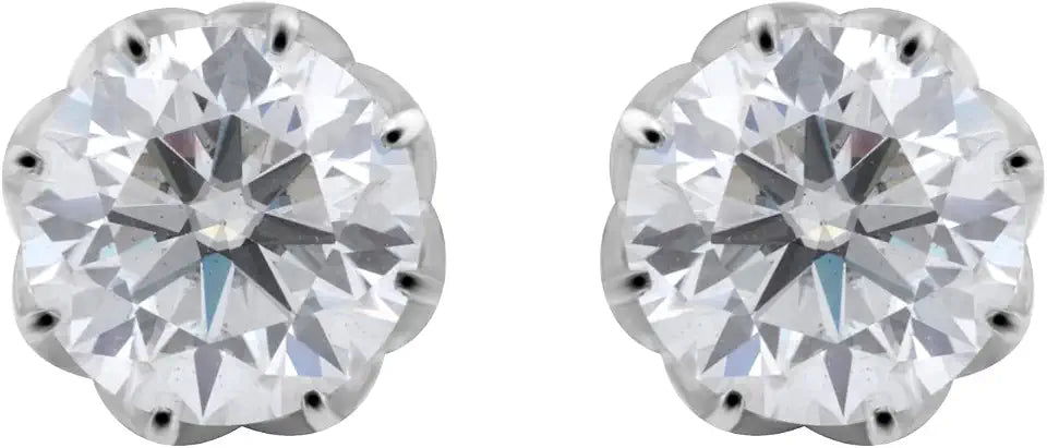 Sterling Silver Round Stud Earrings