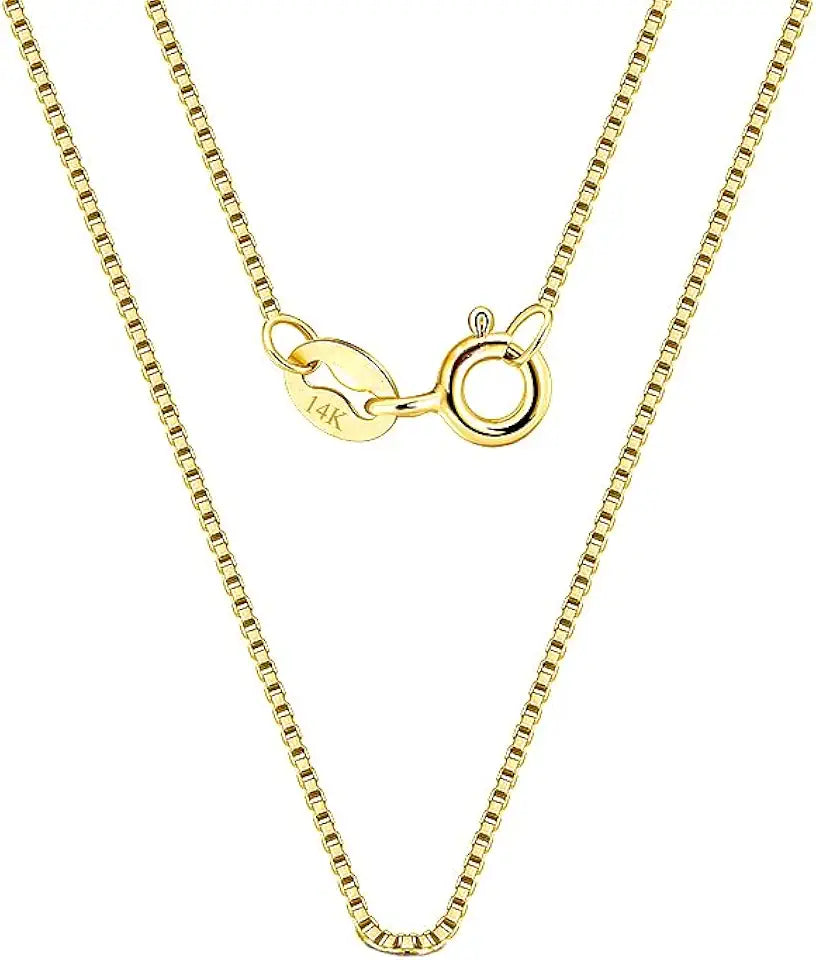 Gold-Tone Box Chain Necklace, 0.6mm