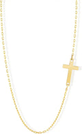 Gold-Tone Cross Necklace, 18 Inch