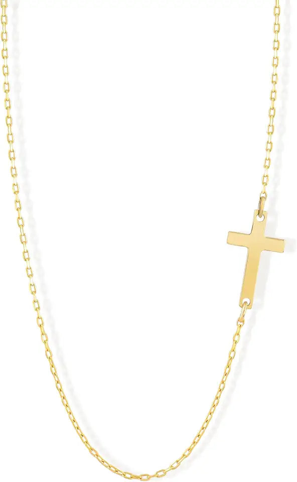 Gold-Tone Cross Necklace, 18 Inch