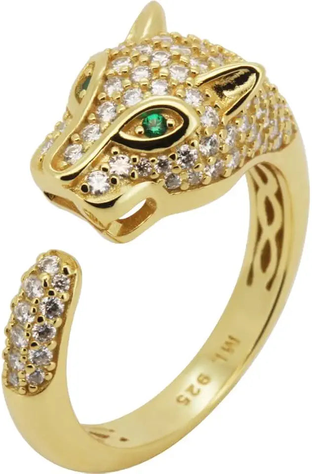 Gold-Tone Sterling Silver Moissanite Ring