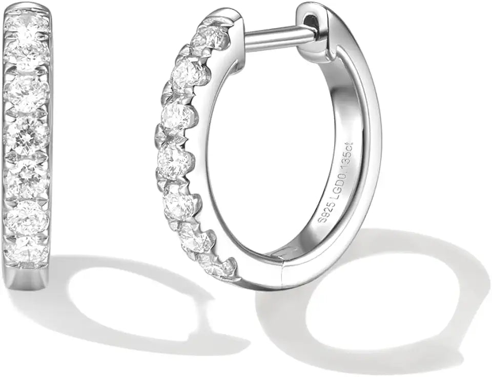 Sterling Silver Lab-Grown Diamond Hoop Earrings, 20MM
