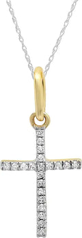 Gold-Tone Round Cross Pendant