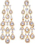 Gold-Tone Moissanite Drop Earrings