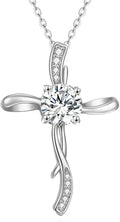 18K Gold-Plated Sterling Silver Moissanite Cross Star Necklace