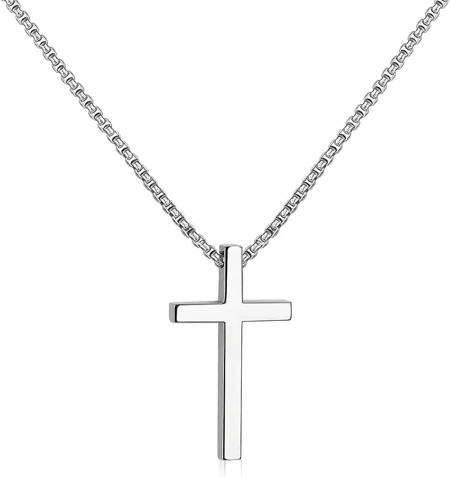Titanium Square Cross Necklace