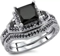 14K White Gold-Plated Sterling Silver Lab-Grown Diamond Ring