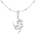 Sterling Silver Lab-Grown Diamond Moon Necklace