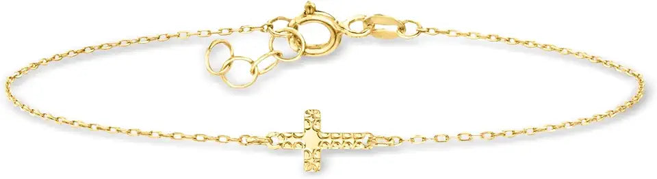 Gold-Tone Cross Bracelet