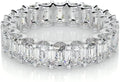 Sterling Silver Emerald-Cut Moissanite Ring