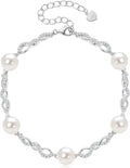 Gold-Plated Freshwater Pearl Infinity Bracelet with Birthstone