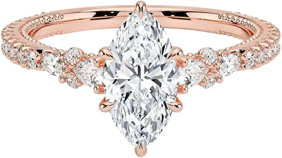 Gold-Tone Moissanite Engagement Ring