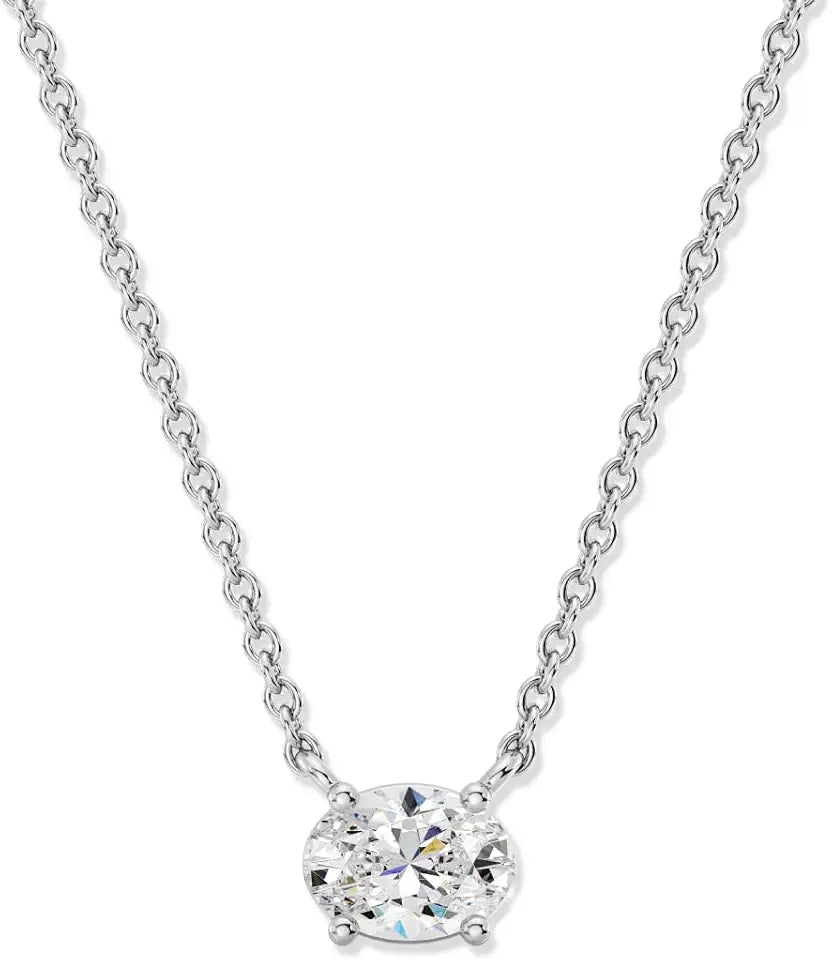 Sterling Silver Lab-Grown Diamond Solitaire Pendant
