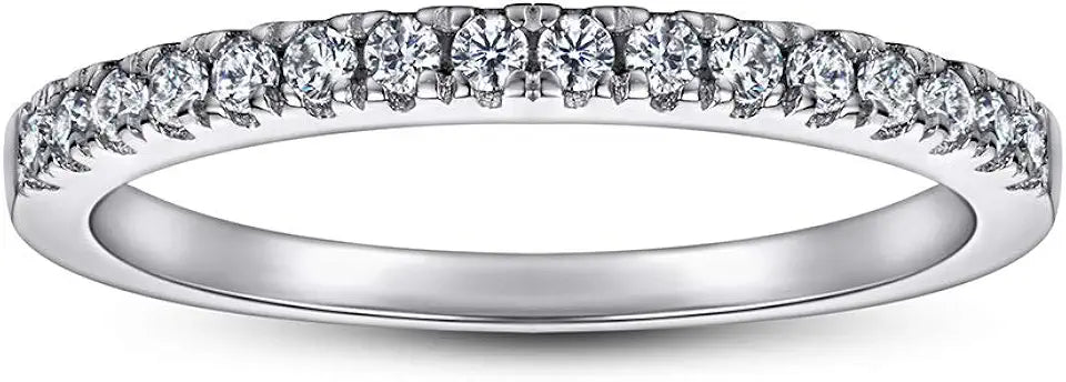 Gold-Tone Sterling Silver Moissanite Wedding Band