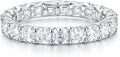 Sterling Silver Square Moissanite Wedding Band, 3mm