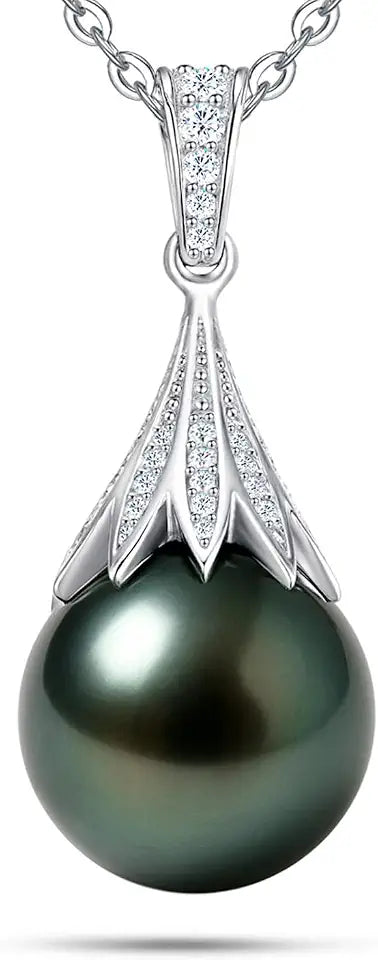 Sterling Silver Moissanite Necklace, 13mm