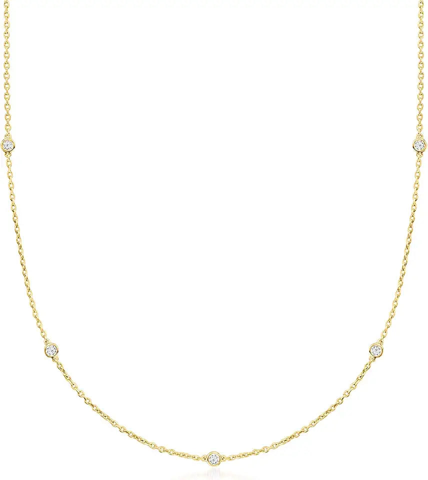 Gold-Tone Lab-Grown Diamond Necklace
