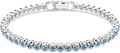Rhodium-Plated Round Tennis Bracelet