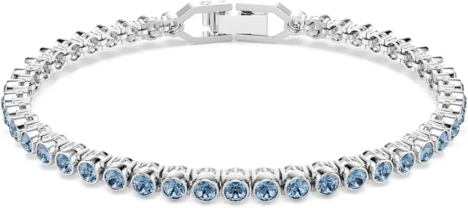 Rhodium-Plated Round Tennis Bracelet