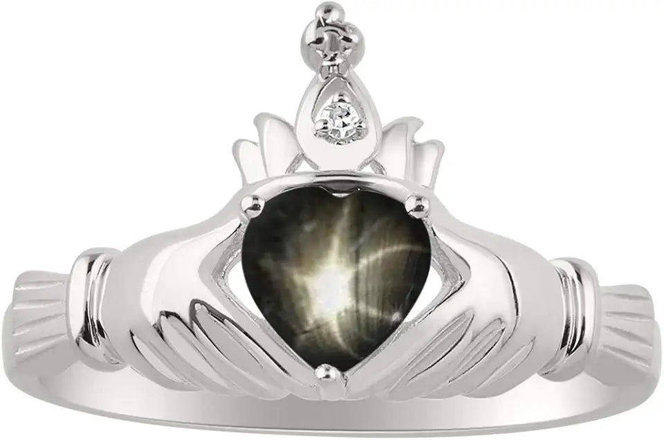 Sterling Silver Birthstone Heart Ring, 6MM