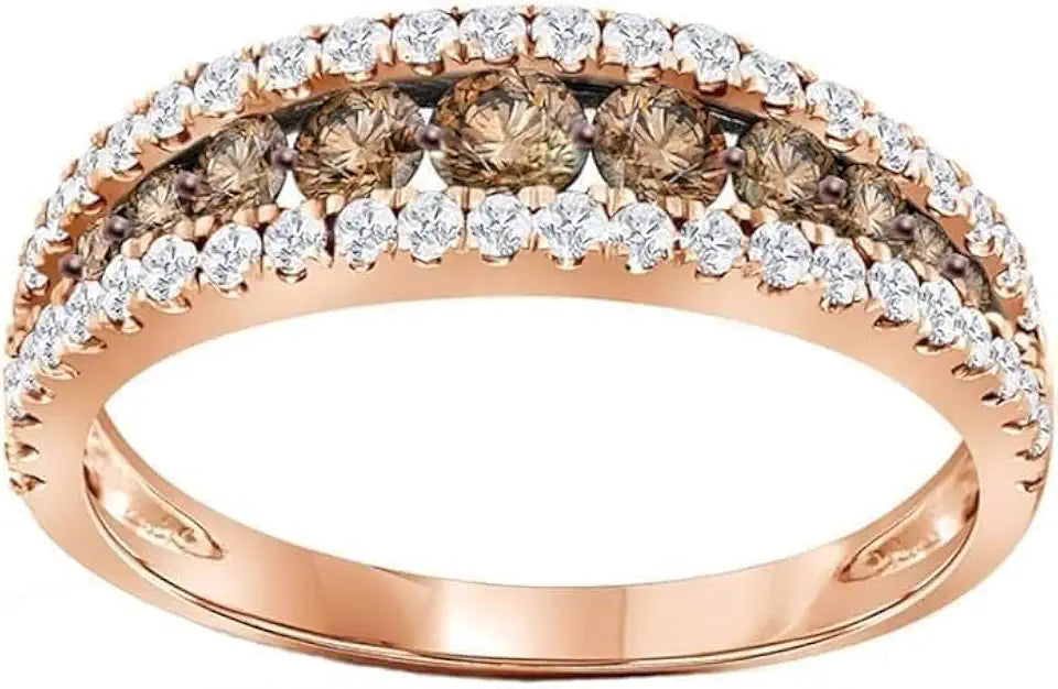 Gold-Tone Sterling Silver Round Wedding Band
