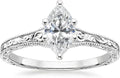 Gold-Tone Sterling Silver Moissanite Solitaire Ring