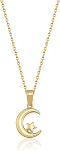 Gold-Tone Star Moon Necklace