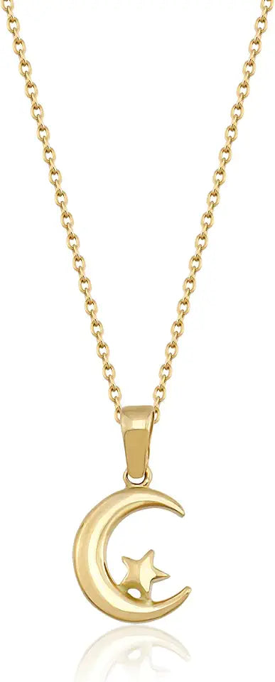 Gold-Tone Star Moon Necklace
