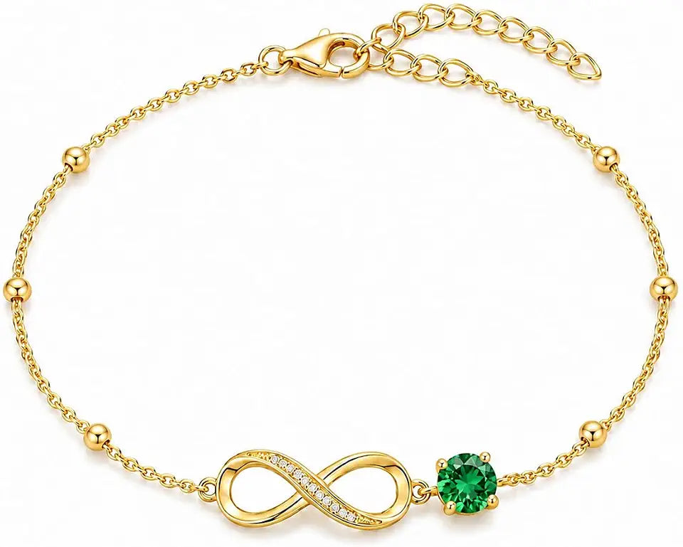 Gold-Tone Birthstone Infinity Bracelet