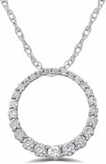 Rhodium-Plated Sterling Silver Lab-Grown Diamond Necklace