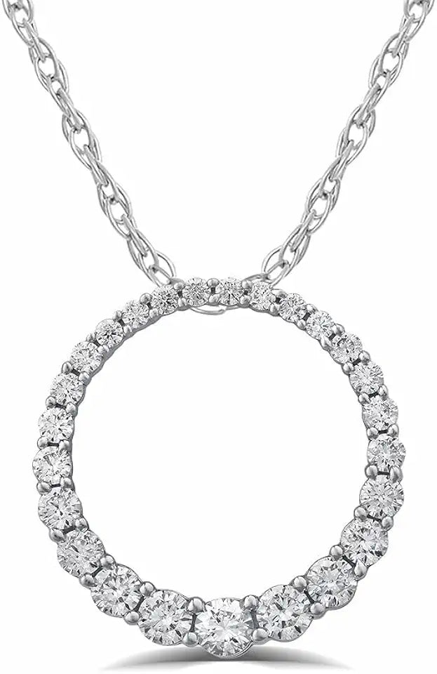 Rhodium-Plated Sterling Silver Lab-Grown Diamond Necklace