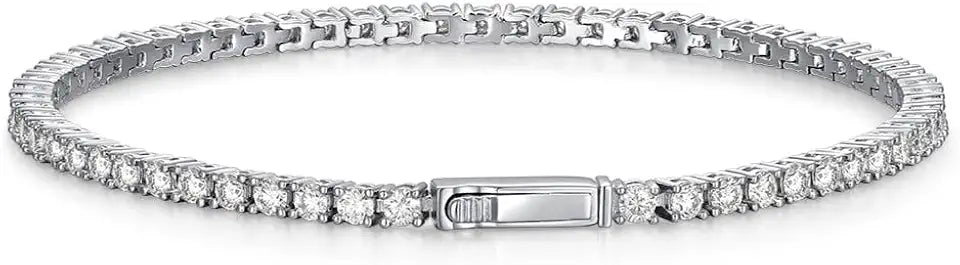 Sterling Silver Moissanite Tennis Bracelet