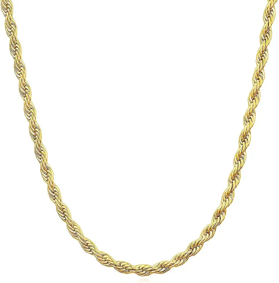 Gold-Tone Rope Chain, 1.5mm