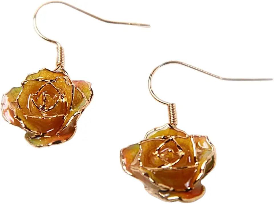 Gold-Tone Drop Floral Earrings