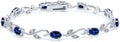 Sterling Silver Oval Birthstone Tennis Bracelet, 7 Inch