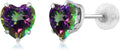 Gold-Tone Birthstone Stud Heart Earrings, 6MM