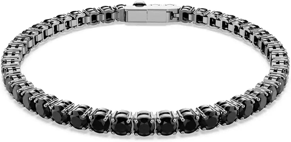 Gold-Tone Round Crystal Tennis Bracelet