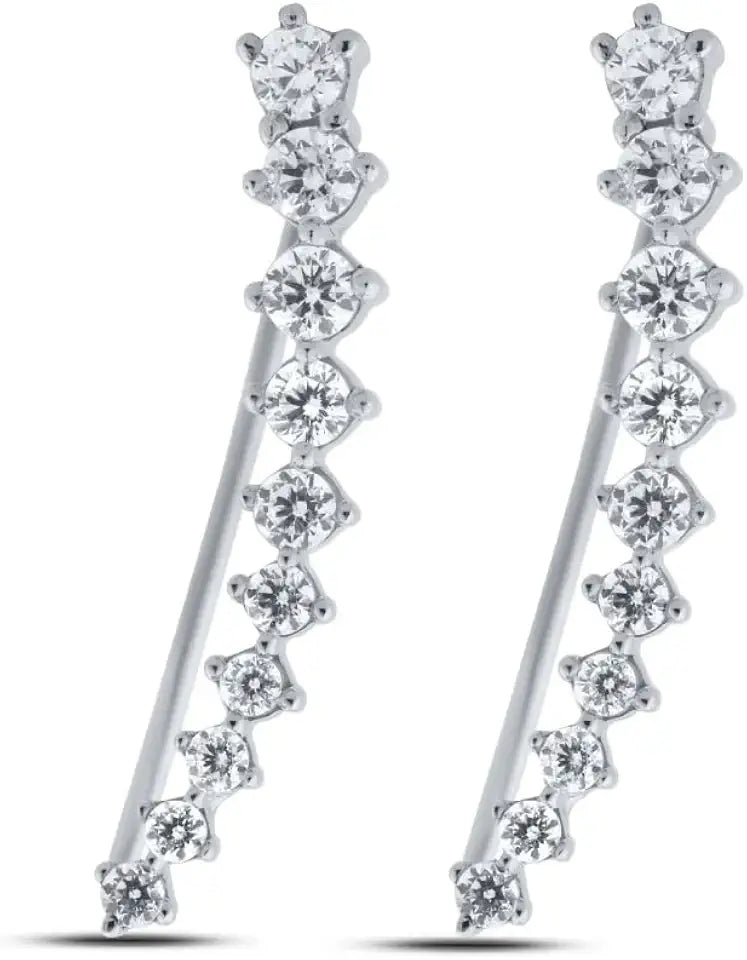 Sterling Silver Lab-Grown Diamond Earrings