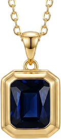 Gold-Tone Square Birthstone Necklace