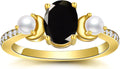 Gold-Tone Oval Freshwater Pearl Ring