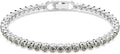 Rhodium-Plated Round Tennis Bracelet