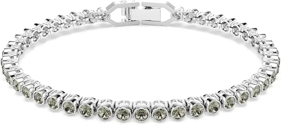 Rhodium-Plated Round Tennis Bracelet