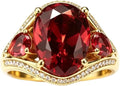 Gold-Tone Oval Ruby Ring