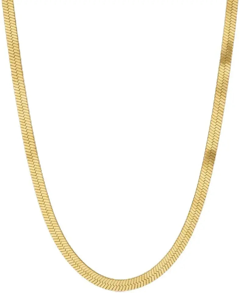 Gold-Tone Sterling Silver Snake Chain Necklace, 3.4mm